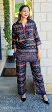 Load image into Gallery viewer, Navy Gaji silk coordset