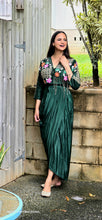 Load image into Gallery viewer, Designer green drape skirt set