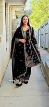 Load image into Gallery viewer, Black Anarkali frock suit