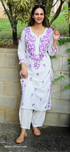 Load image into Gallery viewer, White lilac kurta only