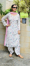 Load image into Gallery viewer, Off white satin Afghani salwar suit