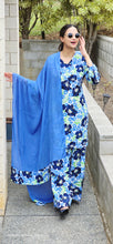 Load image into Gallery viewer, Blue floral Farsi salwar suit