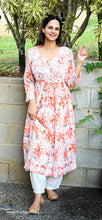 Load image into Gallery viewer, long lakhnawi orange floral dress only