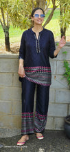 Load image into Gallery viewer, Navy blue gaji silk coordset!