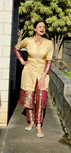 Load image into Gallery viewer, Designer wear gold Mehroon coordset