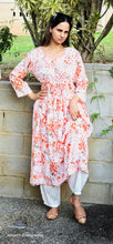 Load image into Gallery viewer, long lakhnawi orange floral dress only
