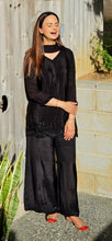 Load image into Gallery viewer, Self emroidery black suit (Takiing pre orders)