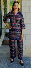 Load image into Gallery viewer, Navy Gaji silk coordset