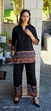 Load image into Gallery viewer, Black viscose Muslin coordset