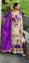 Load image into Gallery viewer, Floral purple gharara suit