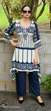 Load image into Gallery viewer, Natural creape Navy blue coord set