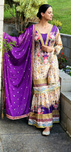 Load image into Gallery viewer, Floral purple gharara suit