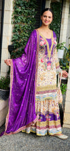 Load image into Gallery viewer, Floral purple gharara suit