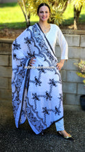 Load image into Gallery viewer, Black white Embroidery duppatta