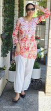 Load image into Gallery viewer, Pink printed lakhnawi kurti only
