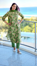 Load image into Gallery viewer, Mehndi angrakha style pant suit
