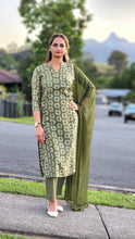 Load image into Gallery viewer, Mehendi Angrakha style pant suit
