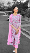Load image into Gallery viewer, Pink long slit pant suit
