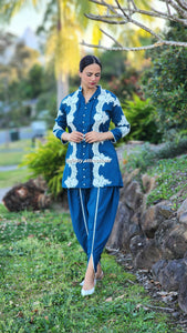 Royal blue Tulip pants coord set