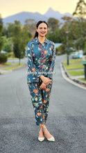 Load image into Gallery viewer, Teal blue floral coord set
