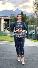 Load image into Gallery viewer, Navy blue Embroidery coord set
