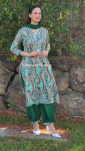 Load image into Gallery viewer, Bottle green Afghani salwar suit
