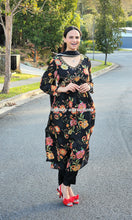 Load image into Gallery viewer, Black Floral Alia style pant suit
