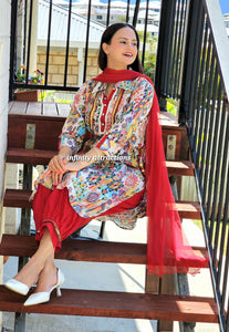Ikat print Afghani suit