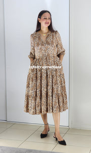 Leopard print Midi dress