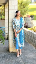 Load image into Gallery viewer, Powder blue long slit suit
