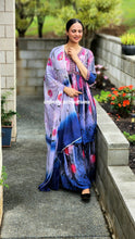 Load image into Gallery viewer, Blue frock Sharara suit
