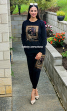 Load image into Gallery viewer, Black woolen logo Tracksuit
