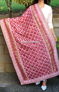 Magenta Heavy work Dupatta only