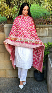 Magenta Heavy work Dupatta only