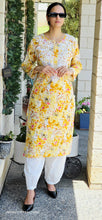 Load image into Gallery viewer, Yellow printed lakhnawi kurta
