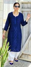 Load image into Gallery viewer, Navy lakhnawi kurta only
