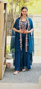 3 piece designer plazo set
