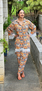 Orange floral coordset