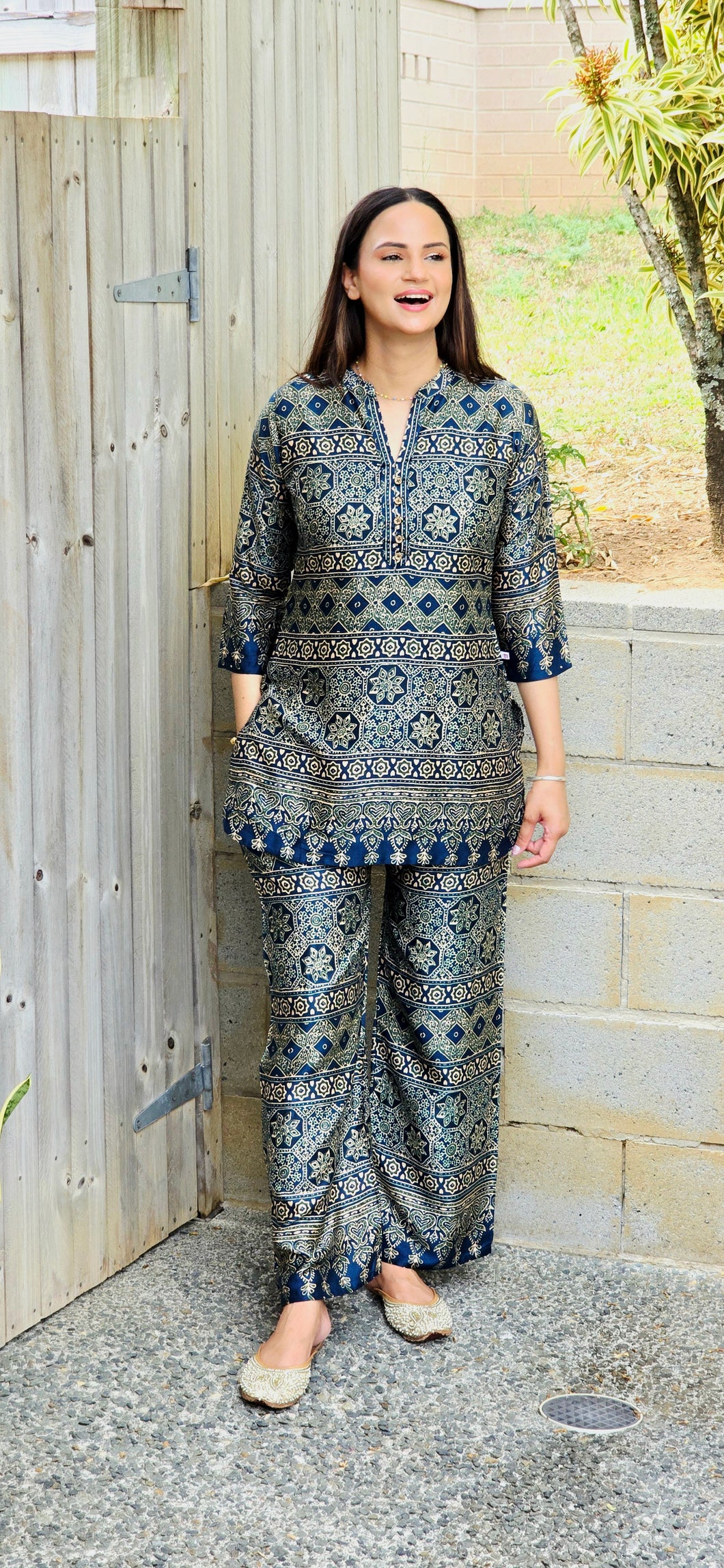 Gajji silk Navy blue cordset