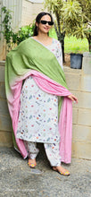 Load image into Gallery viewer, Off white satin Afghani salwar suit
