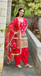 Red samosa salwar suit