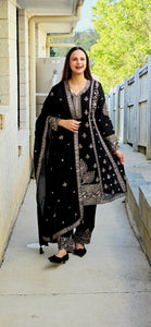 Black Anarkali frock suit