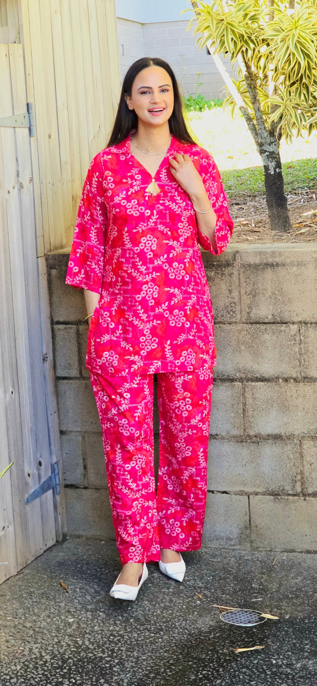 Magenta pink Heavy rayon coordset