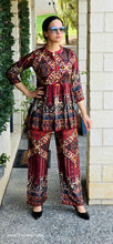 Load image into Gallery viewer, Maroon gajji silk coordset
