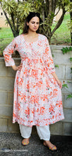 Load image into Gallery viewer, long lakhnawi orange floral dress only
