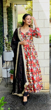 Load image into Gallery viewer, Black pure chinon Anarkali
