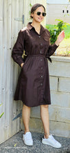 Load image into Gallery viewer, Imported cotton brown dress
