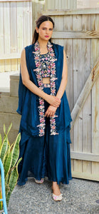 3 piece designer plazo set