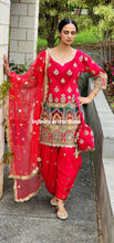 Load image into Gallery viewer, Red samosa salwar suit
