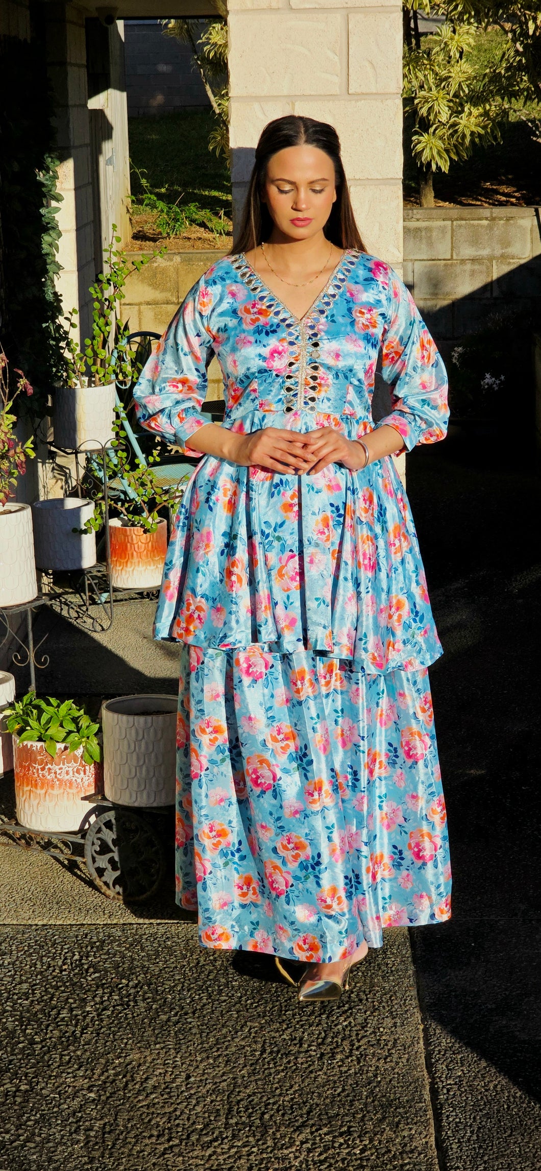 Faroji designer peplum coordset